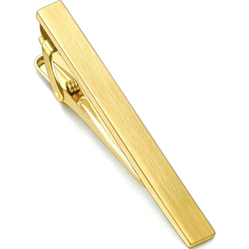 Brush Tie Clips for Men (Gold Silver Black)