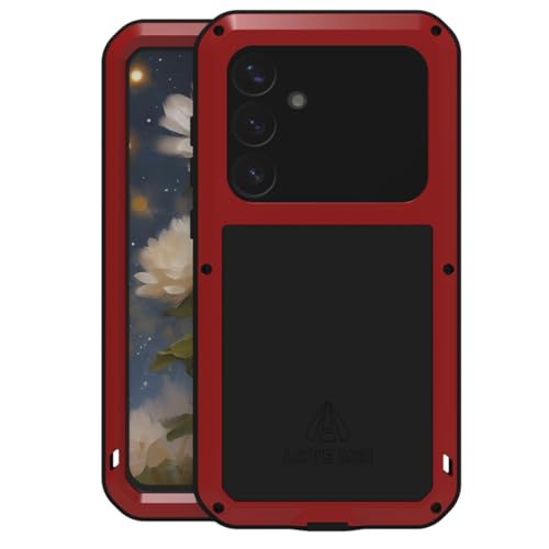 Coque Samsung S25+ LOVE MEI aluminium et silicone rouge robuste alliage de protection premium
