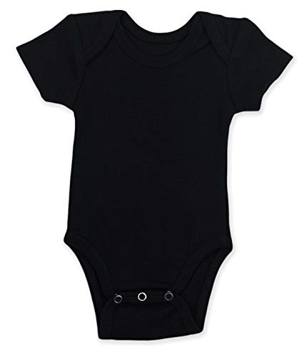 Earthy Organic Baby Short Sleeve Bodysuit Boy Girl (8 Sizes: Preemie-24M) 100% Organic Cotton (12-18M, Space Black)