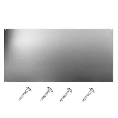 Image of 12 x 30-inch Reversible Stainless Steel Backsplash for Kitchen wall,Splatter Guard and Cooking Shield, Range Hood Accessories to Keep Kitchen Clean, Four Pre Drilled Holes for Easy Installation