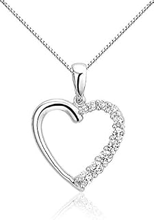 Montebello Rafflesia Necklace 925 Silver Rhodium-Plated Heart 18 x 25 mm 45 cm