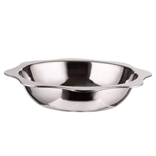 MOBUTOFU Olla Caliente de Acero Inoxidable 30 Cm sin Divisor, Multifuncional para Inducción y Cocina a Gas, Utensilio Resistente para Familia y Restaurante