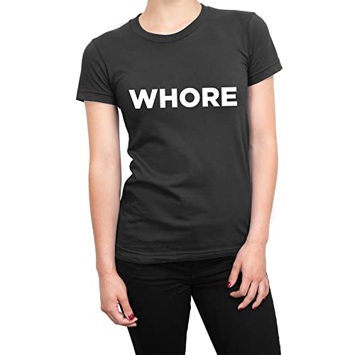 T-shirt Whore noir M idéal pour vos sorties de style urbain et branché