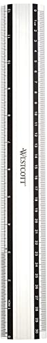 Westcott E-10191 00 Aluminium-Lineal besonders rutschfest, 30 cm, 12 Zoll