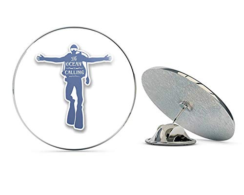 Scuba Diver Round Metal 0.75