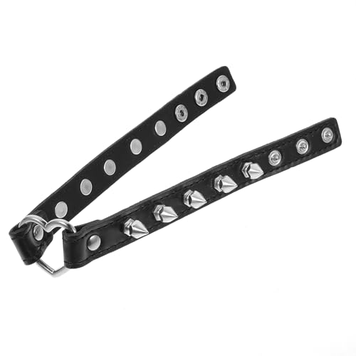 LLOUSSAK PU Leder Choker Schwarz, Halskette Halsband Damen Punk Herz Halskette verstellbares Halsband Choker Kette für Damen Halloween Geburtstag Party Rollenspiele