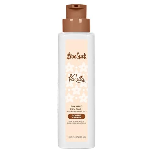 Tree Hut Vanilla Body Wash Hydrating & Moisturizing Shower Gel with Shea Butter & Essential Oils Soft Smooth Glowing Skin Gentle Cleanser For All Skin Types Self Care Gifts for Women 18 Fl Oz