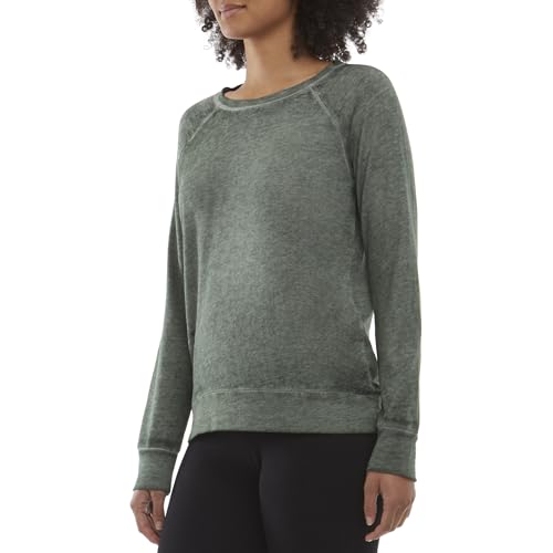 Image of Danskin Women's Long Sleeve Mineral Wash Pullover Top