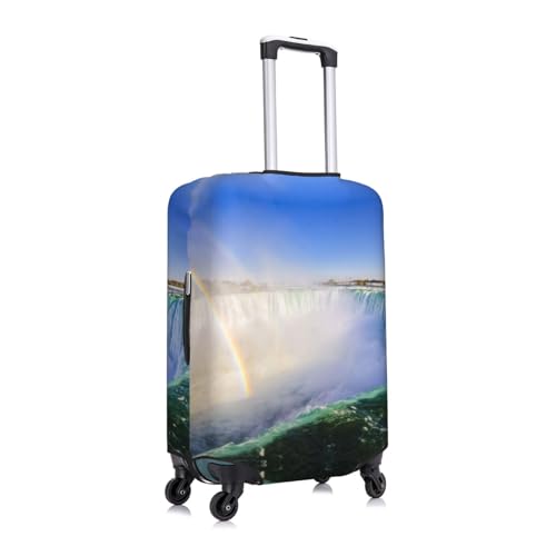 Waterfall And Rainbow Print Suitcase Cover Luggage Protector Washable Elastic Fashionable Travel Gear Cover3