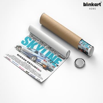 Image of BLINKART Nissan SkylineCar Posters Sticker Gift Items for Boys Room Wall Decor || Comes with Double-Sided Tape|| Decoration Bedroom Living Room Office Studio Decor | 12x18 In (A3) - CAR-269