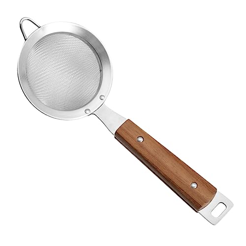 OFFSCH 1Pc Stainless Steel Mesh Strainer with Ergonomic Handle Multi Function Skimmer Spoon for Cooking Filtering Fried Foods Scooping Noodles and More