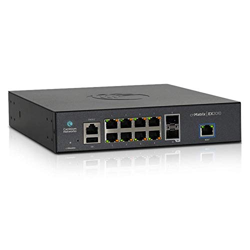 Image of Cambium Networks cnMatrix EX2010, Intelligent Ethernet Switch, 8 1G and 2 SFP Fiber Ports (MX-EX2010xxA-U)