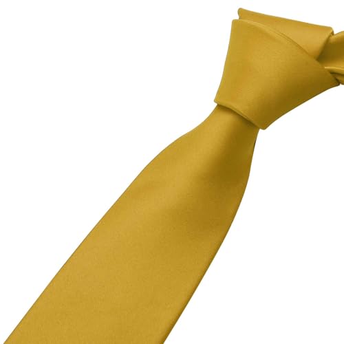 Image of KOOELLE Men's Ties Solid Pure Color Plain Neckties Formal Black Ties For Men