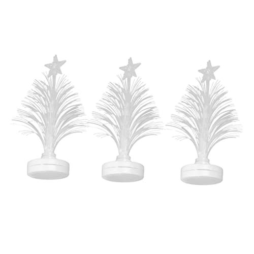 BUGUUYO Led Fiber Optic Christmas Tree Lamp 7 Color Night Light Decorations Portable Creative Lamp for Holiday Battery Operated White