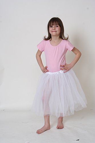Girls Angel Costume Set - White Tutu, Angel Wings and Halo Headband (Tutu 16" long, Silver / White) - Thumbnail 3