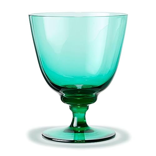 Holmegaard - Flow Wasserglas mit Fuß 35 cl, emerald green