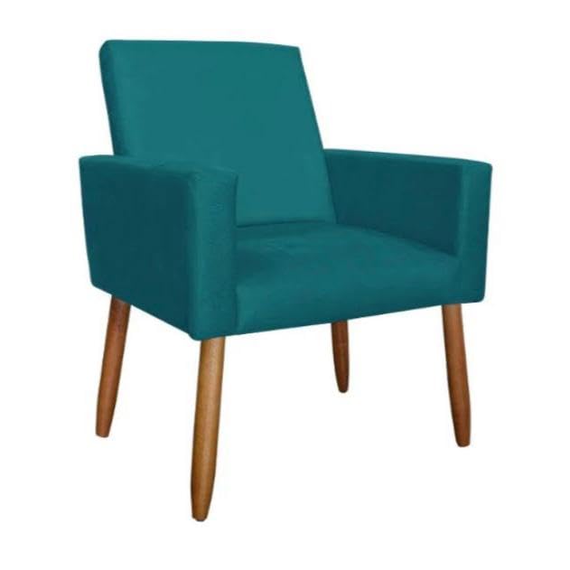 poltrona decorativa nina, com pés palitos...(azul turquesa)