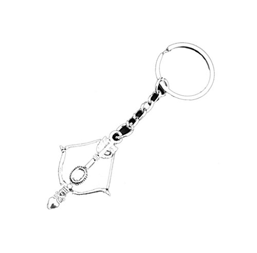 Llavero vintage chapado en plata con arco y flecha