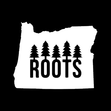 Oregon Roots Decal | Made in USA by Stick This! | Sticker for Car or Truck Windows, Laptop, Water Bottle, Tablets etc. | 4.75" x 4" | (White)