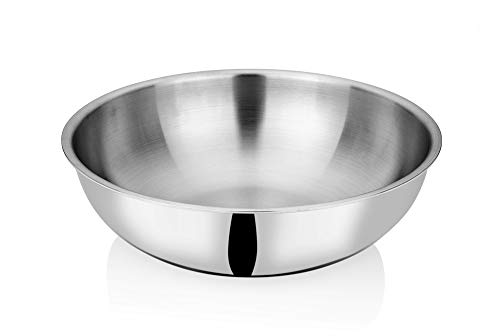 Image of Bhalaria Triply Stainless Steel Tasla 30cm | 4 Litre Capacity |Induction & Gas Compatible | 2X Faster Heating | Easy to Clean | Less Oil Use | 100% Food Safe | Durable Cookware Silver