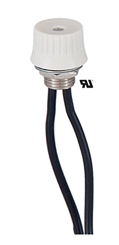 B&P Lamp® White On-Off Button Rotary Switch with 6" Leads