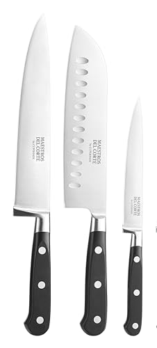 CUPERINOX  Set de Cuchillos Profesionales de Cocina 3 Piezas + Estuche Regalo | Chef 20 cm, Santoku 18 cm y Universal 13 cm | Acero Inoxidable Alta Precisión | Mango Ergonómico| Apto Lavavajillas