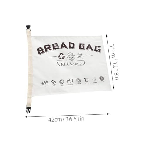 Bolsa de pan reutilizable de algodón orgánico para compras sin plástico, saco con cierre de hebilla 5