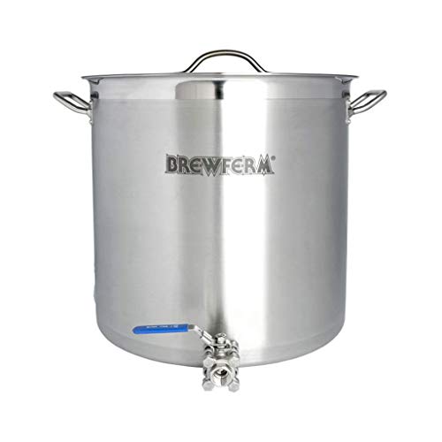 Brewferm® brouwketel 50L met kogelkraan - roestvrij staal, geschikt voor alle warmtebronnen, ergonomische handgrepen, versterkte schenkrand, bier brouwen