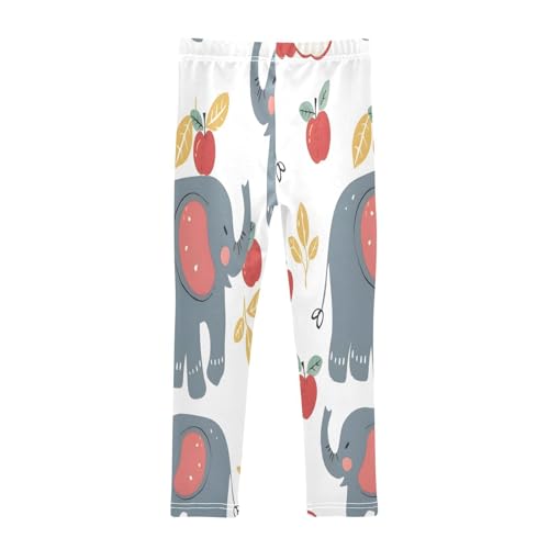 Toddler Girls Leggings Printed Yoga Pants Leggings Elephants Apples for Kids2