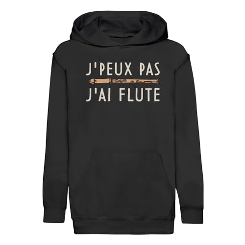 Sweat à capuche enfant j'peux pas j'ai flûte - Pull coton musique classique