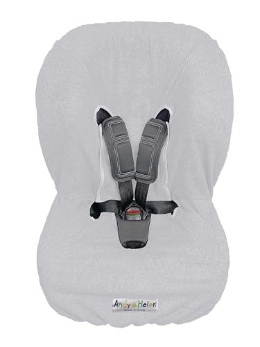 Andy & Helen 9001 Housse de chaise haute pour voiture, éponge de coton, 100% universelle, anti-allergique pour bébé et nouveau-né, fabriquée en Italie (gris)