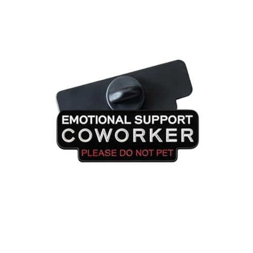 Emotional Support Coworker Enamel Pin Do Not Pet Funny Office & Work Humor Lapel Backpack Coat Outfit Jewelry (BLACK RED Emotional * 1)