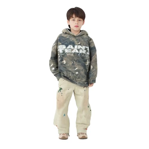 Image of Saint Tears Boys Camo Hoodies Vintage Sweatshirt Pullover Casual Crew Neck Kids Hoodie Graphic Print Hooded (2-7 Years)