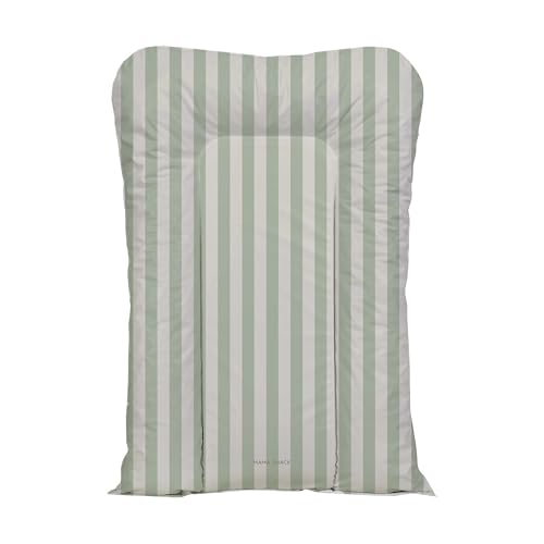 Nest Changing Mat by Mama Shack - Baby Changing Mat with Raised Sides - Waterproof - Fits Most Baby Changing Tables - 67 x 46 cm (Candy Stripe Sage)
