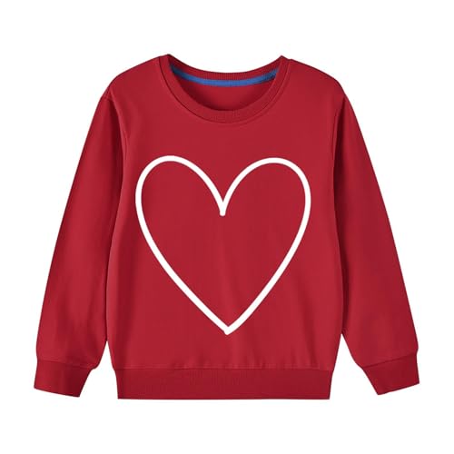 Girls Sweatshirts Cute Love Heart Print Shirts Round Neck Pullover Cotton Long Sleeve Tops Casual Blouse 2-10 Years3