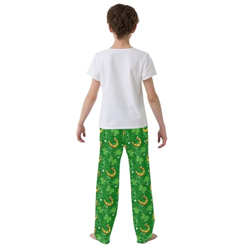 ZZKKO Lucky Shamrock Boys Pants for Kids Jogger Pants with Pockets S-XL3
