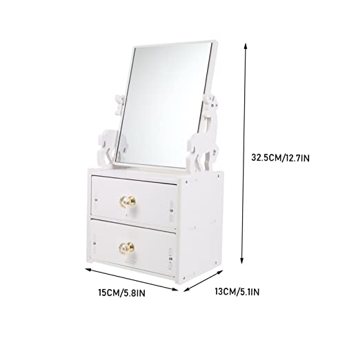 Boîte de rangement cosmétiques avec miroir grand format VICASKY - 3