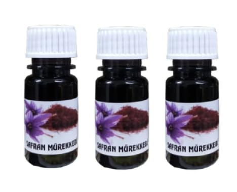 Saffron Ink & Pen Set – Handcrafted Natural Calligraphy Inks | Premium Pigment for Art and Havas Works, Writing & Drawing (10cc 3 pcs İnk, Red)