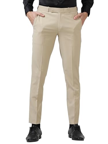 Image of Mc Henry Men's Solid Techno Flex 2-inch Waist Expandable Premium Luxurious Wrinkle Free Slim Fit Trousers