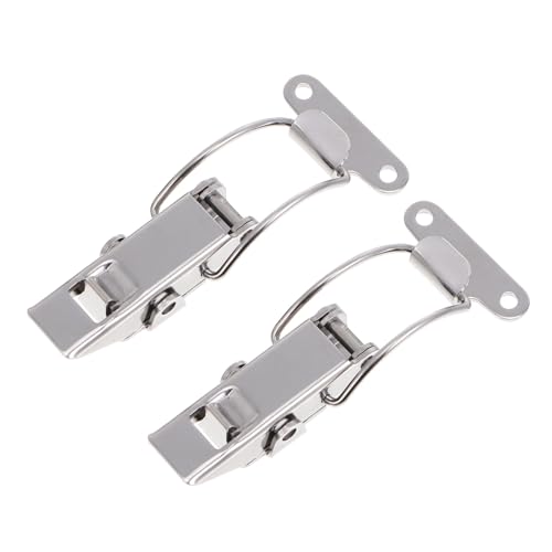 ARTIBETTER Sturdy Case Locking Buckles 2pcs Stainless Steel Hasp Latch Simple Toggle Latch Accessory