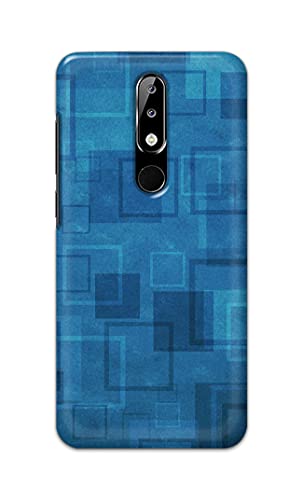 Image of Printed Hard Back Cover Case for Nokia 5.1 Plus | Nokia 5.1+ Back Cover (Plain Azure Blue) -1302