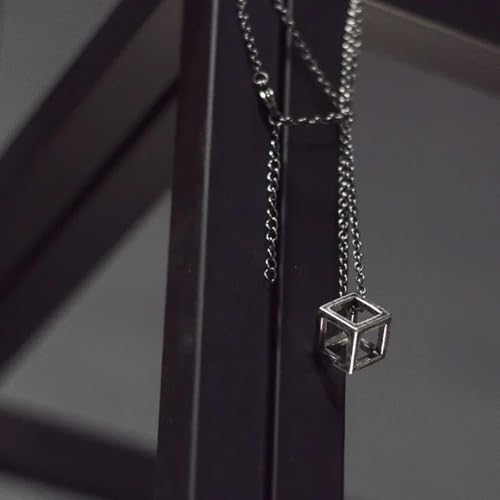 Collier pendentif argent commemorer le style punk retro geometrique mixte - 5