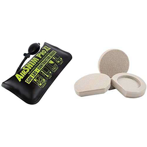 Calculated Industries 1194 Air Shim XL Inflatable Pry Bar and Leveling Tool; 500 LB Load Holding Rating & Super Sliders 4703595N 3 Inch Slider Pad Move Heavy Appliances Effortlessly, 3", Beige