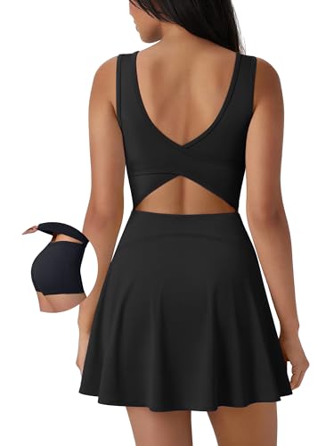 SUUKSESS Tennis Dress with Shorts Underneath Easy Peasy Athletic Dress