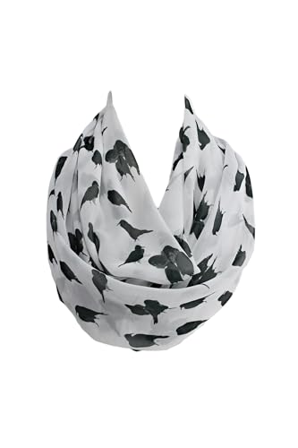 Etwoa Japanese Crows Illustration Infinity scarf Watanabe Seitei Circle scarf Loop Scarf