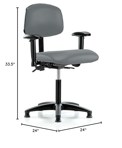 Image of Perch Task Chair with Glides, Medium Bench Height 21 inch-28.25 inch, Cinder Fabric