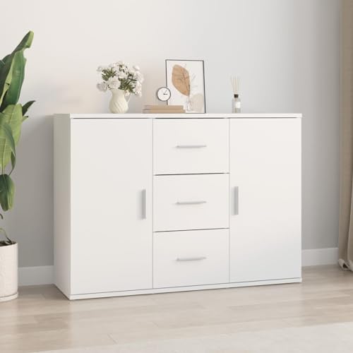 Juroupi Aparador de Madera aparadores para Salon Muebles de Salon Muebles auxiliares de Salon Armario Salon contrachapada Blanca 91x29,5x65 cm