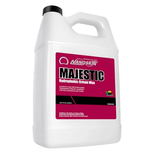 Image of Nanoskin MAJESTIC Nano Creme Wax 1 Gallon - Produces a Deep, Lustrous Gloss and Superior UV Protection | Use with Polisher Buffer / By Hand | Water Beading | For Automotive, Marine, Industrial & More