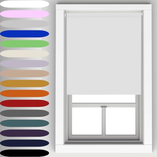 Caecus White Blackout Roller Blinds Made To Measure Window Blinds Easy Fit Child Safe Thermal Properties Home Office Fitting Included Up To 150cm Width x Up To 160cm Drop