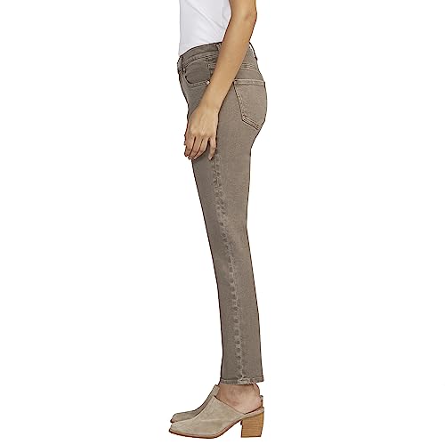JAG Jeans Women's Cassie Mid Rise Slim Straight Leg Jeans, Taupe, 122